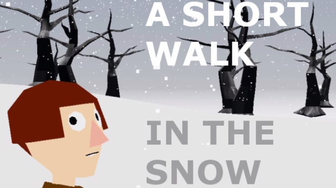 The title image for the game 'A Short Walk In The Snow'