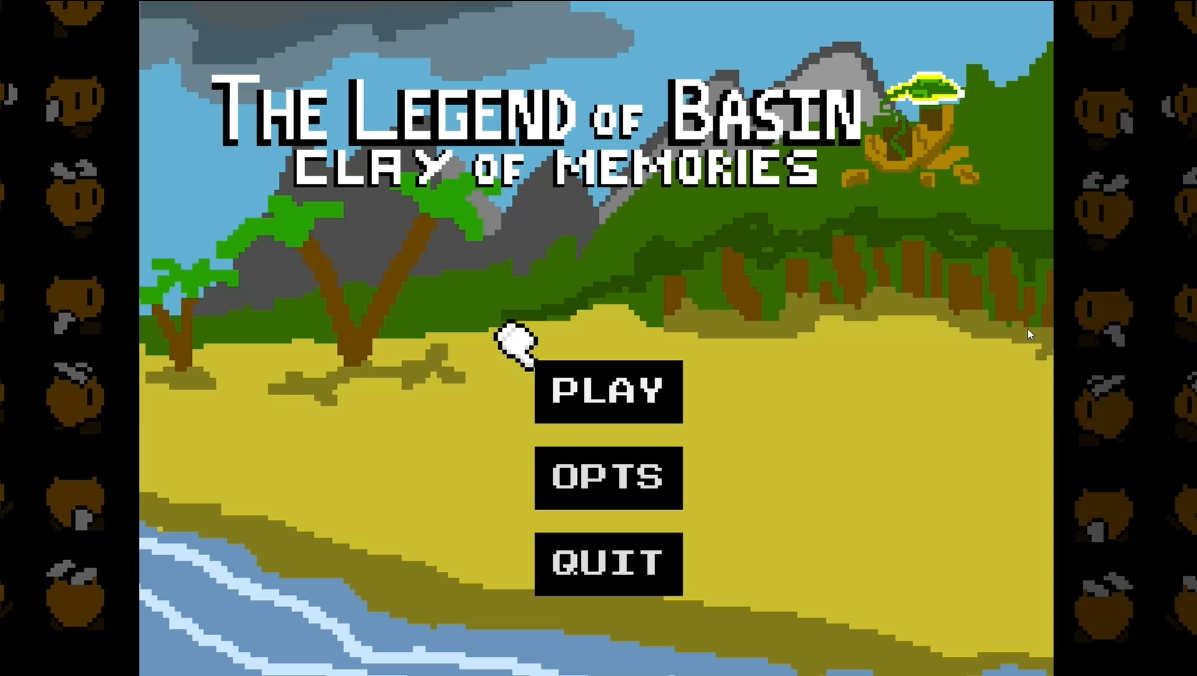 The title image for the game 'The Legend of Basin: Clay of Memories'