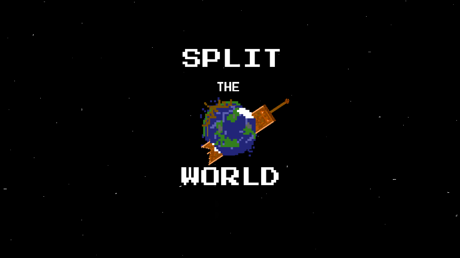 The title screen for the game 'Split The World'